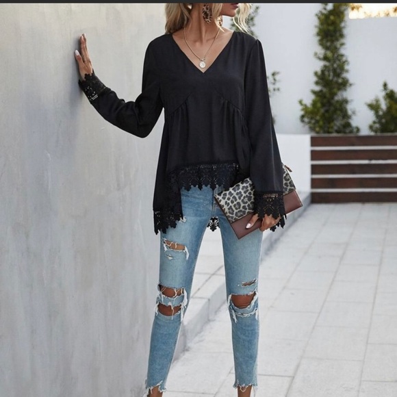 🆕🖤 BABYDOLL LACE TOP 🖤🆕 - Picture 5 of 6